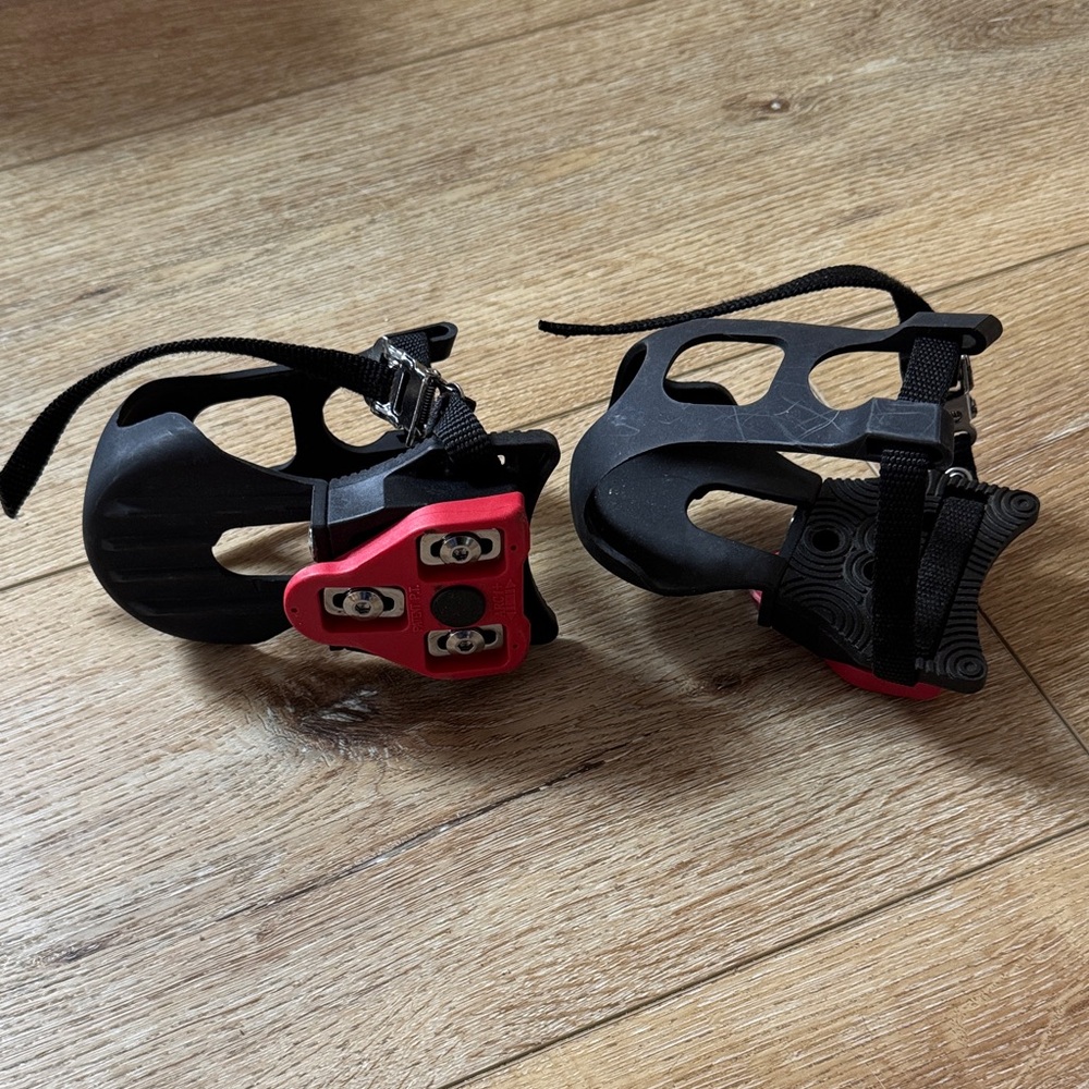 Peloton stationary bike foot cages